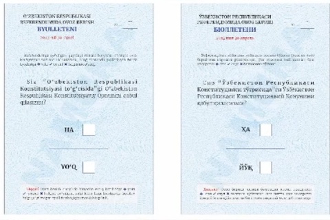 30 апрельде өтетін референдумға арналған бюллетень бекітілді
