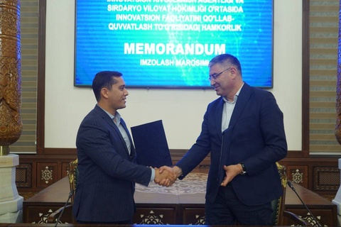 Подписан меморандум о сотрудничестве между хокимиятом Сырдарьинской области и Агентством инновационного развития