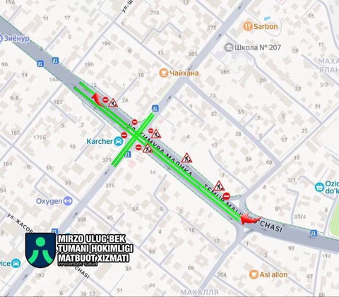 Движение автотранспорта по улице Темура Малика в Ташкенте частично восстановлено