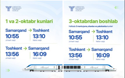 Samarqand — Toshkent yoʻnalishida qoʻshimcha “Afrosiyob” qatnovlari qoʻshildi