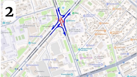 Shota Rustaveli va Bobur koʻchalari chorrahasida transport harakati cheklanadi