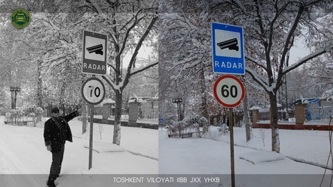 Angrenda shikastlangan yoʻl belgisi tezkorlik bilan yangilandi