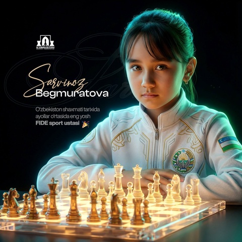 12 ёшли Сарвиноз Бегмуратовага FIDE спорт устаси унвони берилди