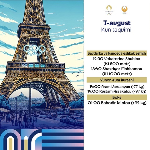 Париж-2024: Бүгін спортшыларымыз 3 спорт түріне қатысады