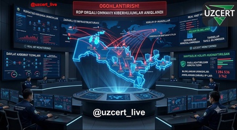 UZCERT предупреждает о массовых кибератаках на госорганизации и коммерческие структуры Узбекистана