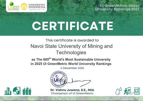 Навоийский государственный горно-технологический университет занял почетное место в международном рейтинге