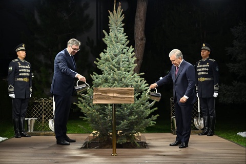 Ўзбекистон ва Сербия Президентлари биргаликда дарахт экдилар