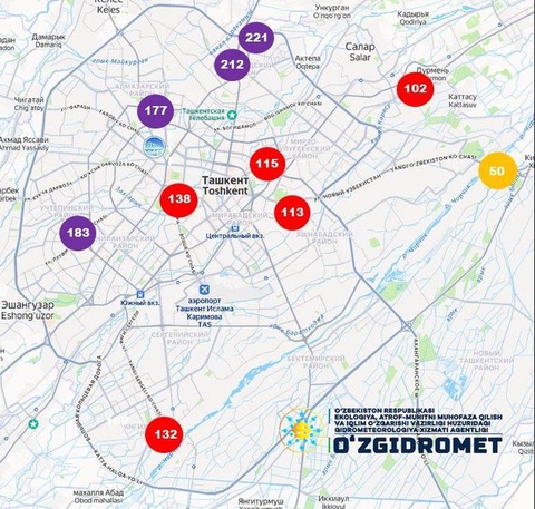 Ҳаво дар Тошканд тозатар шудааст, аммо сатҳи PM2.5 ҳамоно баланд боқӣ мемонад