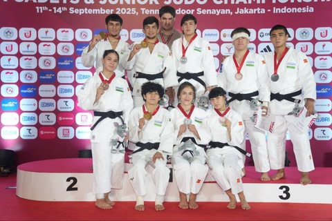 Молодежная сборная Узбекистана по дзюдо стартовала на чемпионате Азии с 9 медалями