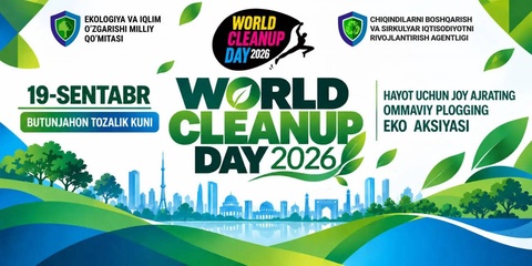 «World Cleanup Day»: 19 сентября в Узбекистане пройдет массовая плоггинг-экоакция