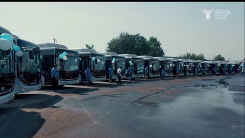 Olmaliq shahriga 26 ta zamonaviy Yutong avtobuslari olib kelindi