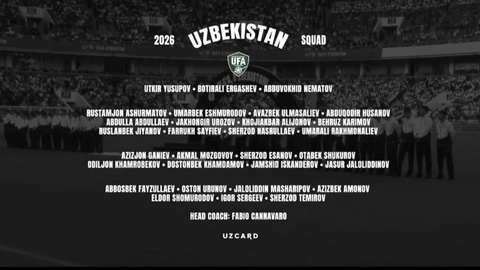 Объявлен состав Национальной сборной Узбекистана по футболу на ЧМ-2026