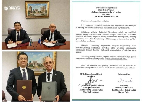 Uzbekistan and Belize have established diplomatic relations