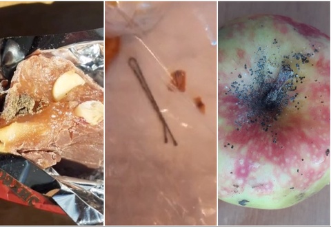 Ўқувчиларга берилган егуликлар ичидан тўғноғич ва қум чиққани айтилмоқда