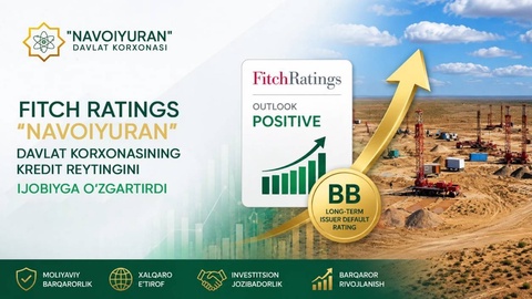 Fitch Ratings улучшило прогноз кредитного рейтинга ГП «Навоийуран»