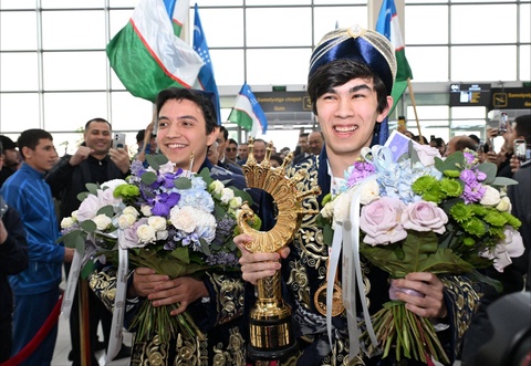 В Ташкенте состоялась торжественная встреча чемпиона Кубка мира FIDE Джавохира Синдорова