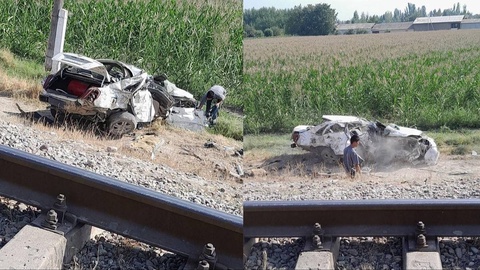 В Наманганской области при столкновении автомобиля с поездом погибли шесть человек