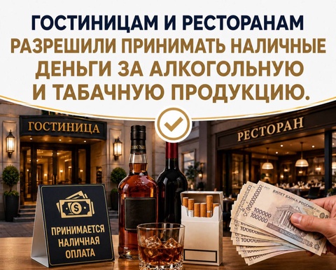 В Узбекистане с 1 июня гостиницам и ресторанам разрешили принимать наличные деньги за алкогольную и табачную продукцию