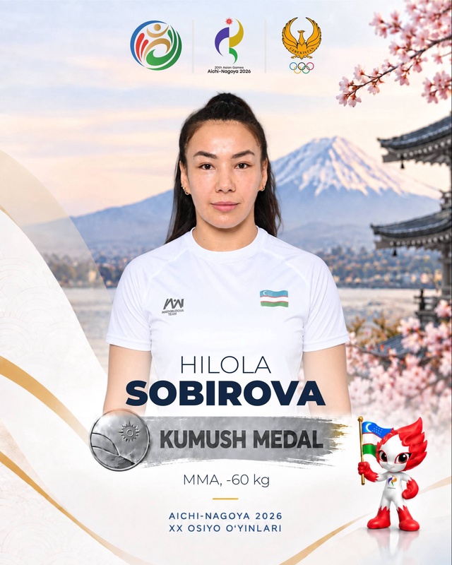 Aichi-Nagoya-2026: Hilola Sobirova ham Osiyo oʻyinlarining kumush medaliga sazovor boʻldi