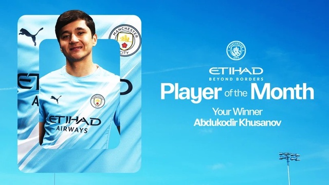 Abduqodir Husanov “Manchester City”da oyning eng yaxshi futbolchisi deb topildi