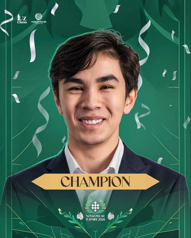 Тарийхый жеңис: Жавоҳир Синдаров "жәҳән шахм	ат тажы" ушын гүреседи