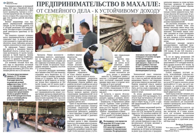 Предпринимательство в махалле: от семейного дела - к устойчивому доходу