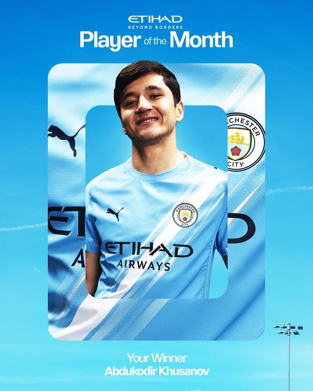 Abduqodir Husanov Manchester Siti klubida yanvar oyining eng yaxshi futbolchisi deb topildi